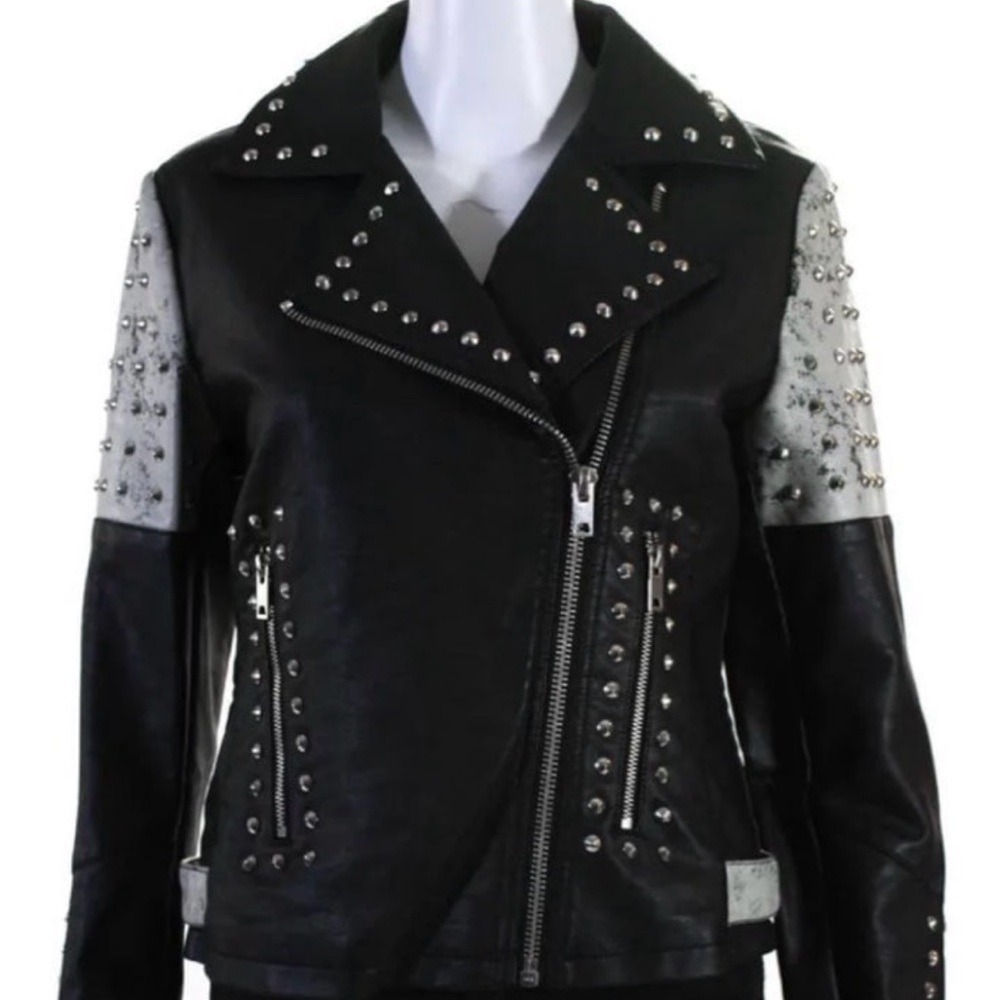 NWT - TopShot Studded Faux Leather Motorcycle Jacket